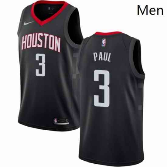 Mens Nike Houston Rockets 3 Chris Paul Swingman Black Alternate NBA Jersey Statement Edition